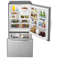 Réfrigérateur à congélateur en bas avec éclairage DEL 21,9 pi3 33 po de Whirlpool - Acier inoxydable