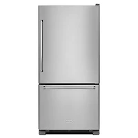 KitchenAid 33" 22.1 Cu. Ft. Bottom Mount Refrigerator with LED Lighting (KRBR102ESS)-Stainless Steel