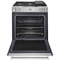 KitchenAid 30" 7.1 Cu. Ft. True Convection 5-Burner Slide-In Dual Fuel Range (YKSDB900ESS) - Stainless