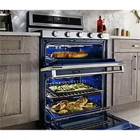 KitchenAid 30" Cu. Ft. Double Oven 5-Burner Freestanding Dual Fuel Range (KFDD500ESS) - Stainless