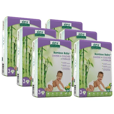 Couches en bambou pour bébés d'Aleva Naturals - Taille 3 - Paquet de 168