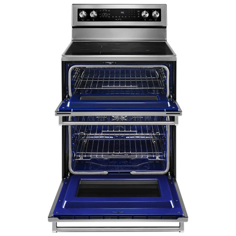 Cuisinière lisse à deux fours autonettoyants à convection 30 po 6,7 pi3 de KitchenAid - Inox