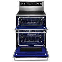 KitchenAid 30" 6.7 Cu. Ft. Double Oven 5-Element Freestanding Electric Range (YKFED500ESS) - Stainless