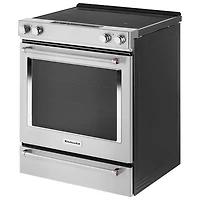 KitchenAid 30" 6.4 Cu. Ft. True Convection 5-Element Slide-In Electric Range (YKSEG700ESS) - Stainless