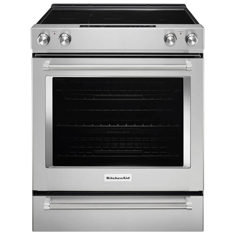 KitchenAid 30" 6.4 Cu. Ft. True Convection 5-Element Slide-In Electric Range (YKSEG700ESS) - Stainless