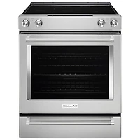 KitchenAid 30" 6.4 Cu. Ft. True Convection 5-Element Slide-In Electric Range (YKSEG700ESS) - Stainless