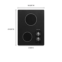 KitchenAid 16" 2-Element Electric Cooktop (KECC056RBL) - Black