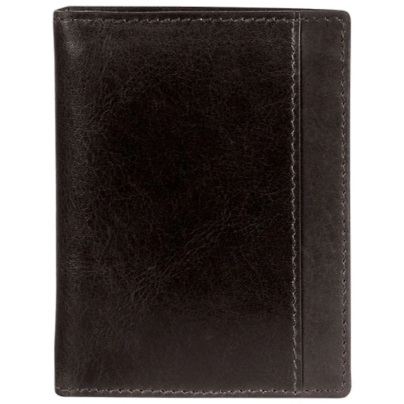 Mancini Casablanca Leather Vertical Wing Wallet - Black