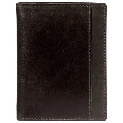 Mancini Casablanca Leather Vertical Wing Wallet - Black