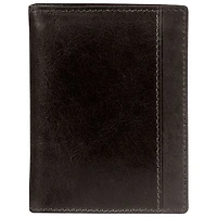 Mancini Casablanca Leather Vertical Wing Wallet - Black
