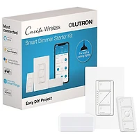 Trousse sans fil Caseta de Lutron avec gradateur mural et pont intelligent (P-BDG-PKG1W-C)
