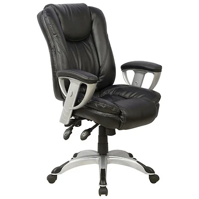 TygerClaw Ergonomic High-Back Leather Manager Chair (BBTYFC22207) - Black