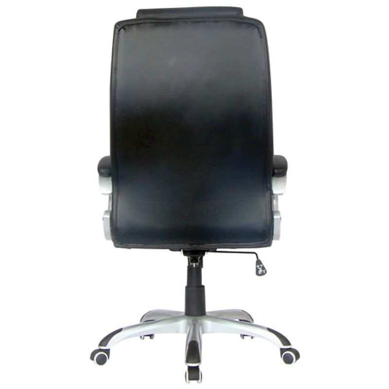 Chaise de bureau ergonomique en cuir à dossier élevé de TygerClaw - Noir (TYFC2102)
