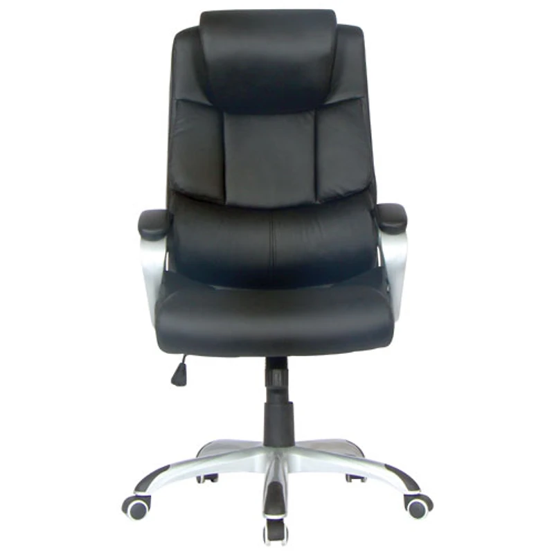 Chaise de bureau ergonomique en cuir à dossier élevé de TygerClaw - Noir (TYFC2102)