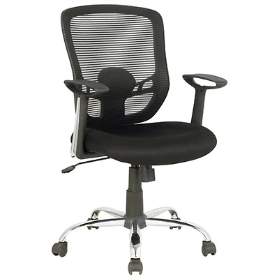 TygerClaw Ergonomic Mid-Back Mesh Manager Chair - Black