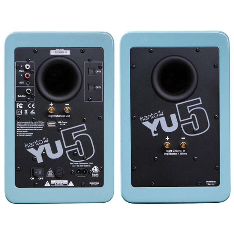 Kanto YU5 80-Watt Bluetooth Bookshelf Speaker - Gloss Teal - Pair
