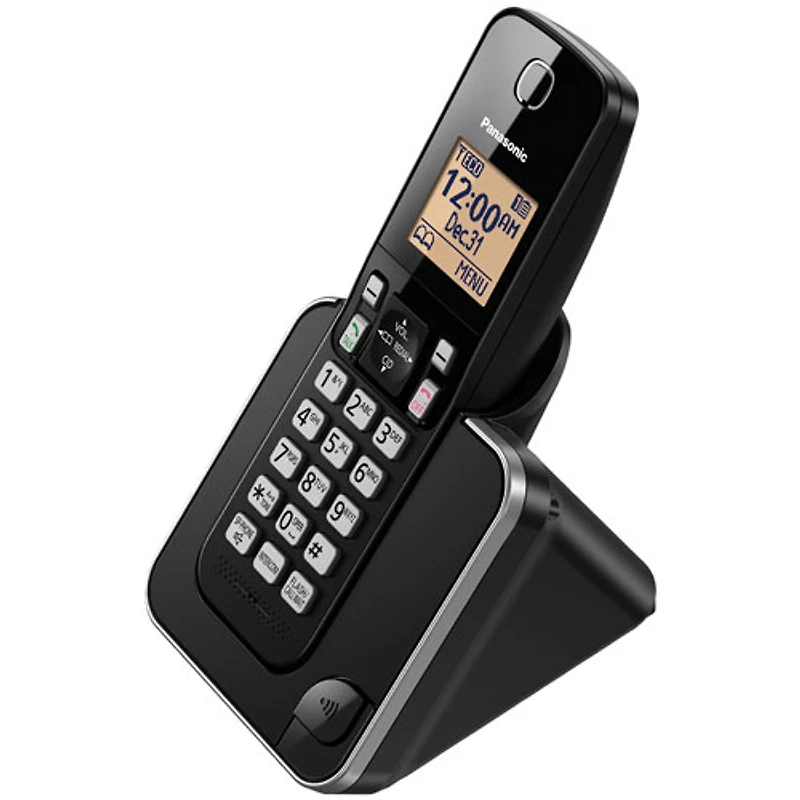Téléphone sans fil DECT à 1 combiné de Panasonic (KXTGC380B)