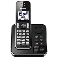 Système téléphonique sans fil DECT à 1 combiné avec répondeur de Panasonic (KXTGD390B) - Noir