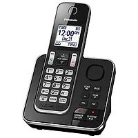 Système téléphonique sans fil DECT à 1 combiné avec répondeur de Panasonic (KXTGD390B) - Noir