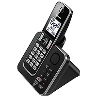 Système téléphonique sans fil DECT à 1 combiné avec répondeur de Panasonic (KXTGD390B) - Noir