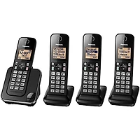 Téléphone sans fil DECT à 4 combinés de Panasonic (KXTGC384B) - Noir