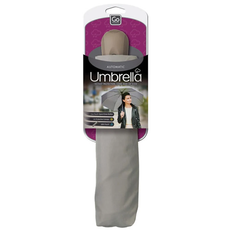 Go Travel Automatic Folding Umbrella - Grey