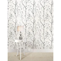 Papier peint autocollant à motif forestier NuWallpaper - Gris