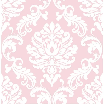 Papier peint autocollant damassé NuWallpaper - Rose