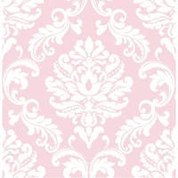 Papier peint autocollant damassé NuWallpaper - Rose