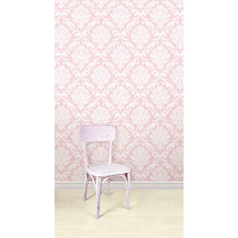 Papier peint autocollant damassé NuWallpaper - Rose