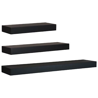 3 tablettes murales Maine - Noir
