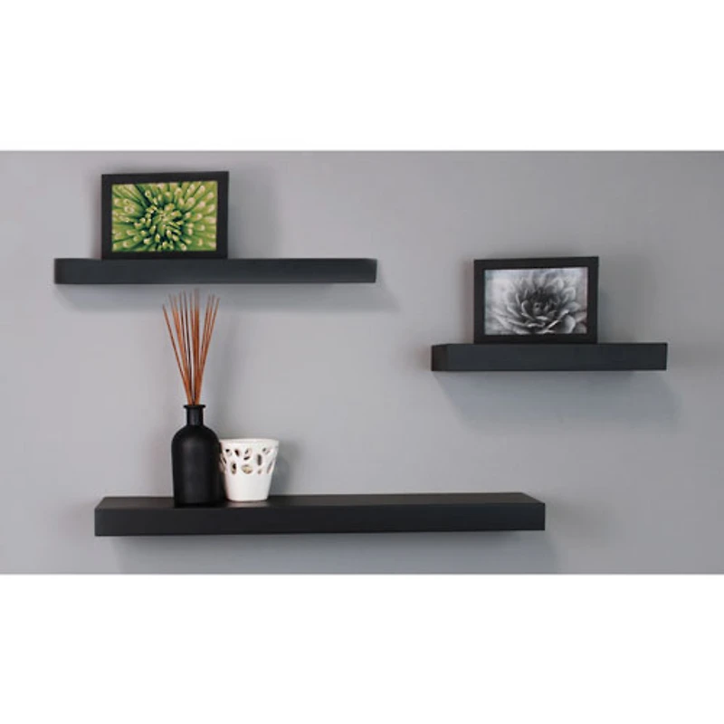 3 tablettes murales Maine - Noir