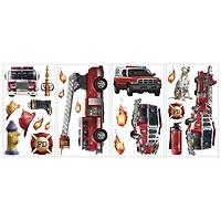RoomMates Fire Brigade Peel and Stick Wall Decals - Red
