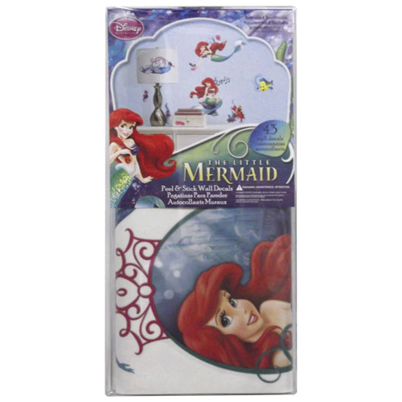 Décalcomanies murales adhésives La Petite Sirène de RoomMates - Bleu-rouge