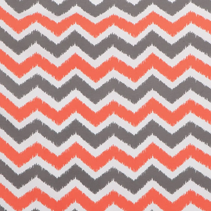 Gouchee Design Selena Curtain - Set of 2 - Coral/Grey/White