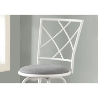 Contemporary Fabric Barstool - Set of 2 - White/Grey