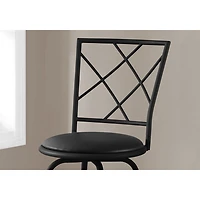 Contemporary Faux Leather Barstool - Set of 2 - Black