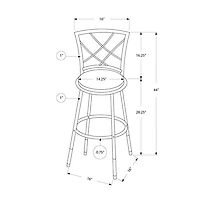 Contemporary Faux Leather Barstool - Set of 2 - Black