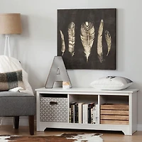 Vito Transitional 3-Shelf Storage Bench - White