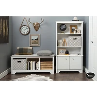 Vito Transitional 3-Shelf Storage Bench - White