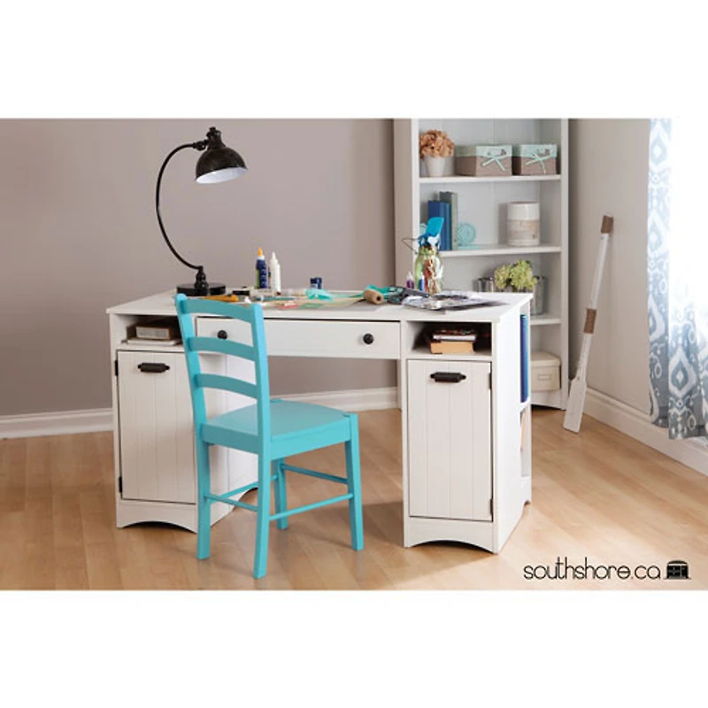 Bibliothèque rustique à 4 tablettes Artwork - Blanc