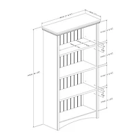 Bibliothèque rustique à 4 tablettes Artwork - Blanc