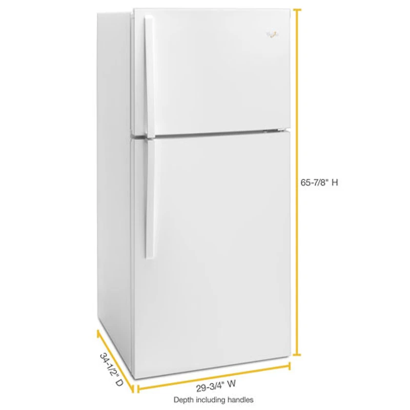 Whirlpool 30" 19.2 Cu. Ft. Top Freezer Refrigerator (WRT519SZDW) - White