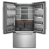 KitchenAid 36" 23.8 Cu. Ft. Counter-Depth French Door Refrigerator with Water & Ice Dispenser (KRFC704FPS) - Stainless Steel