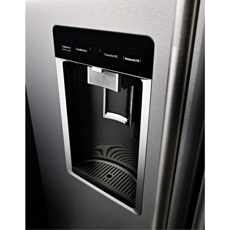 KitchenAid 36" 23.8 Cu. Ft. Counter-Depth French Door Refrigerator with Water & Ice Dispenser (KRFC704FPS) - Stainless Steel