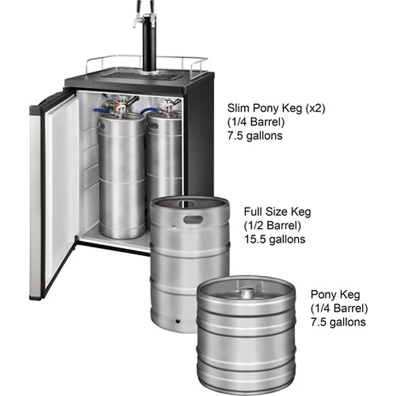 Réfrigérateur à 2 robinets Kegerator d'Insignia (NS-BK2TSS6) - Argenté - Noir - Exclusivité Best Buy