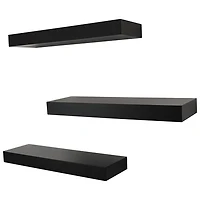 3 tablettes murales de 16 po Maine - Noir