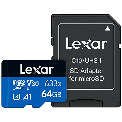 Lexar 633x 64GB 100MB/s microSDXC Class 10 Memory Card