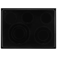 Cuisinière électrique autonome lisse à 5 éléments avec four 6,4 pi3 30 po de Whirlpool - Inox-noir