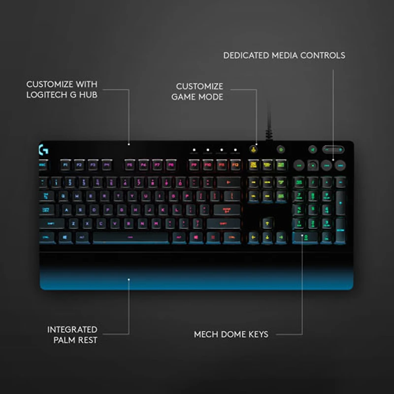 Clavier de jeu USB G213 Prodigy de Logitech (920-008083)